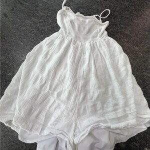 American Eagle Outfitters White Textured Romper